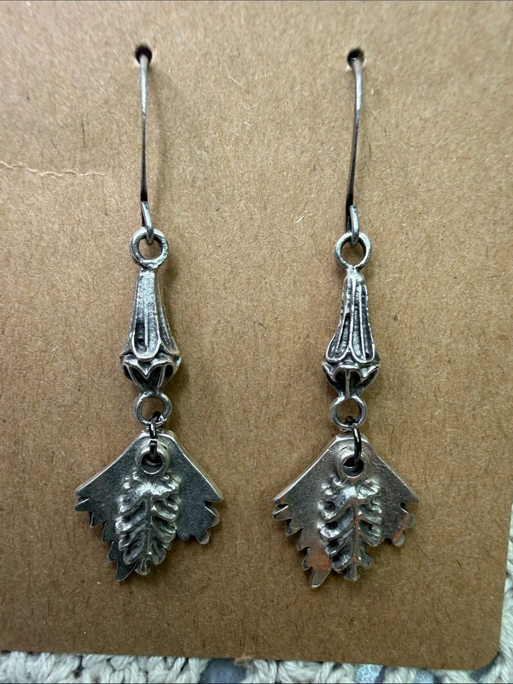 Silver Leaf Dangle Earrings - Women Jewelry